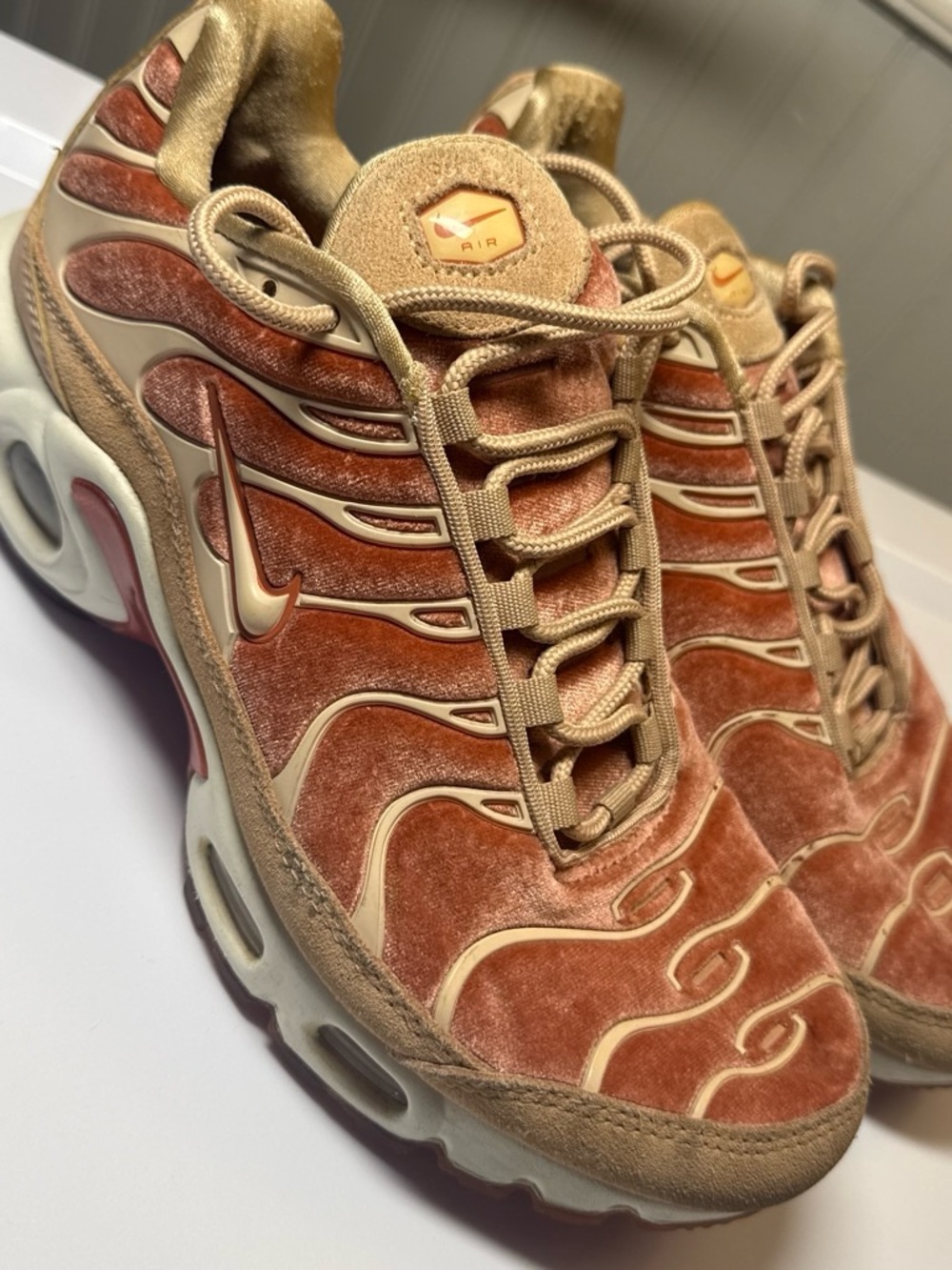 Nike Women’s Velvet Sneakers in Rust and Gold